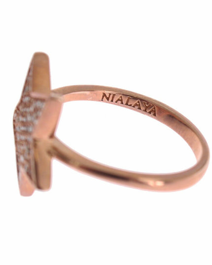 Nialaya Womens Clear CZ Star 925 Silver Ring