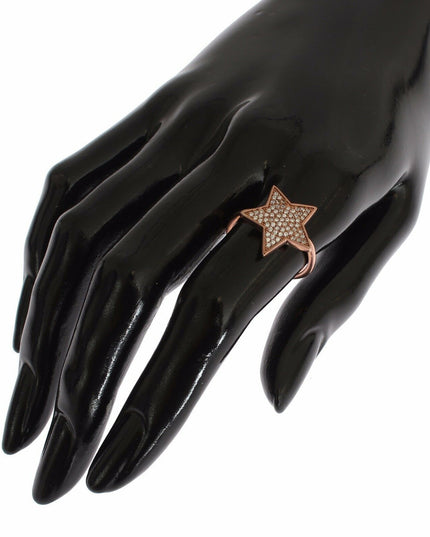 Nialaya Womens Clear CZ Star 925 Silver Ring