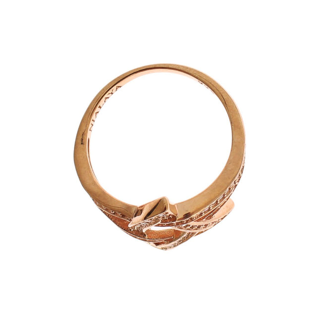 Nialaya Womens Clear CZ Gold 925 Silver Ring