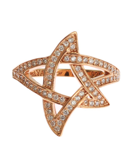 Nialaya Womens Clear CZ Gold 925 Silver Ring