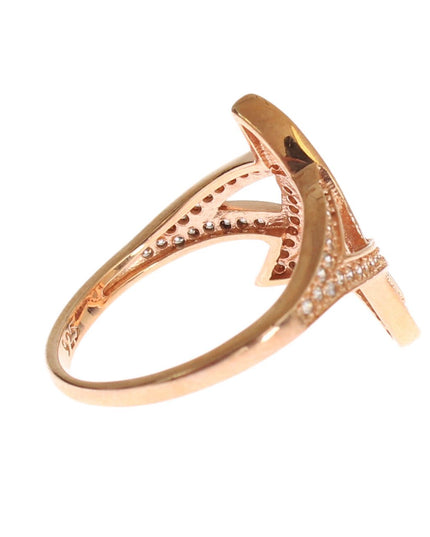 Nialaya Womens Clear CZ Gold 925 Silver Ring