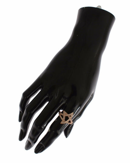 Nialaya Womens Clear CZ Gold 925 Silver Ring