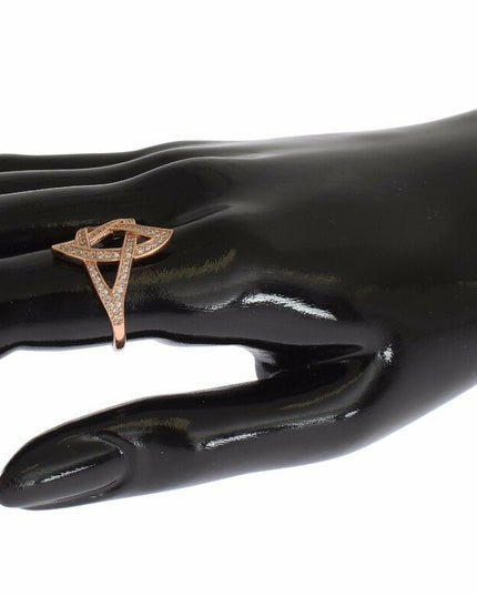 Nialaya Womens Clear CZ Gold 925 Silver Ring