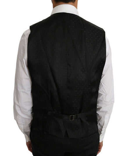 Dolce & Gabbana Black Solid Wool Silk Vest