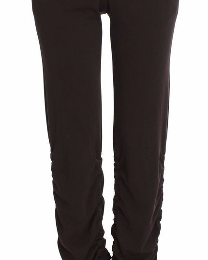 Ermanno Scervino Brown Stretch Casual Trousers Pants