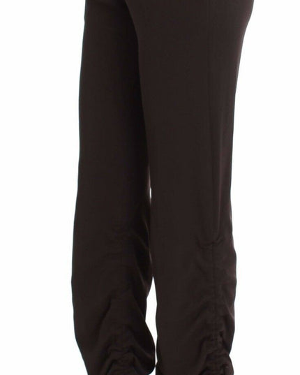 Ermanno Scervino Brown Stretch Casual Trousers Pants