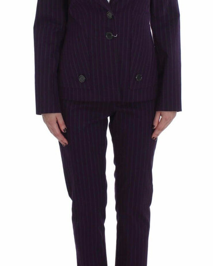 BENCIVENGA Purple Striped Stretch Coat Blazer Pants Suit
