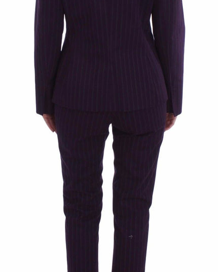 BENCIVENGA Purple Striped Stretch Coat Blazer Pants Suit