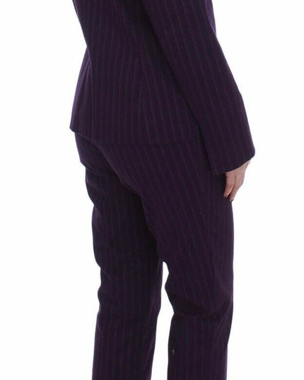BENCIVENGA Purple Striped Stretch Coat Blazer Pants Suit