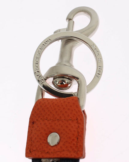 Dolce & Gabbana Multicolor Raffia Leather Clasp Finder Chain Keyring