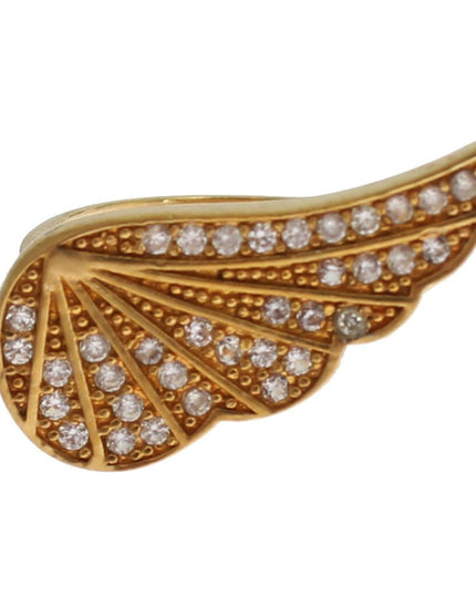 Nialaya Womens Clear CZ Gold 925 Silver Authentic Ring