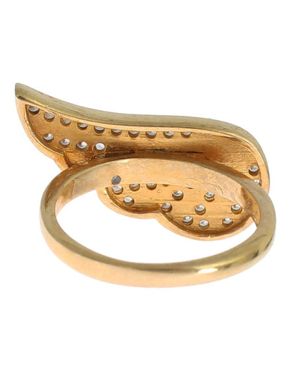 Nialaya Womens Clear CZ Gold 925 Silver Authentic Ring