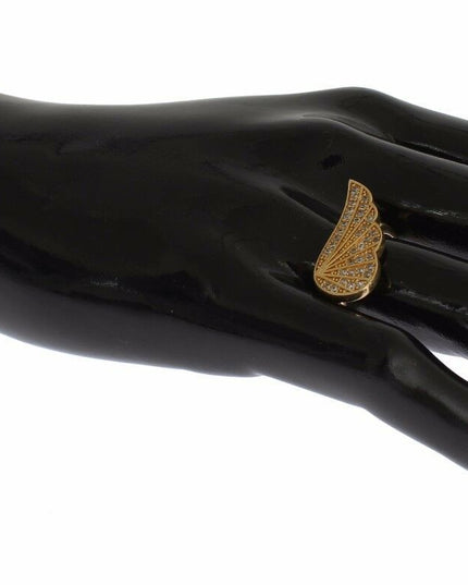 Nialaya Womens Clear CZ Gold 925 Silver Authentic Ring