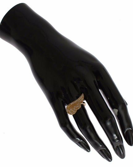 Nialaya Womens Clear CZ Gold 925 Silver Authentic Ring