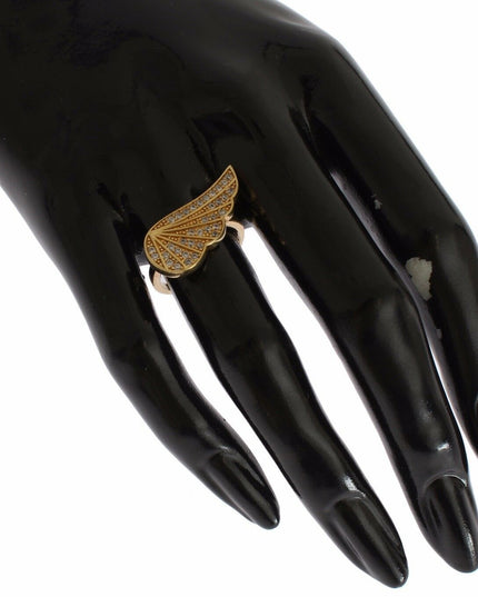 Nialaya Womens Clear CZ Gold 925 Silver Authentic Ring