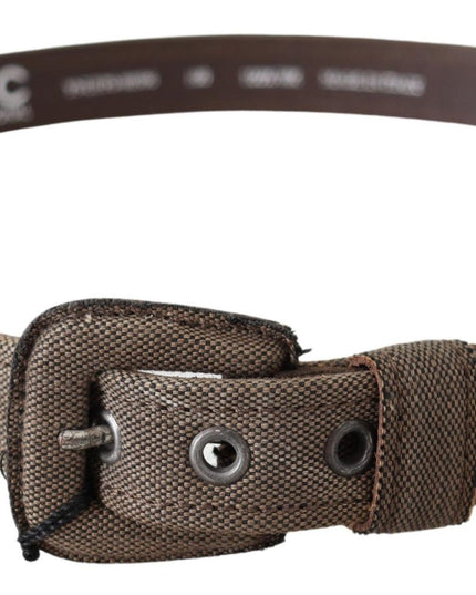Costume National Brown Leather Logo Buckle Waist Belt