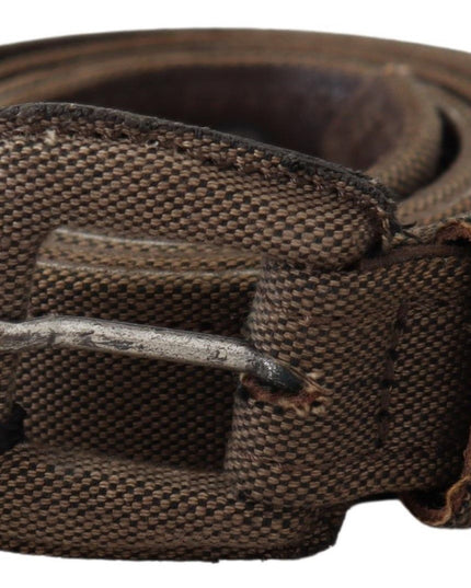 Costume National Brown Leather Logo Buckle Waist Belt