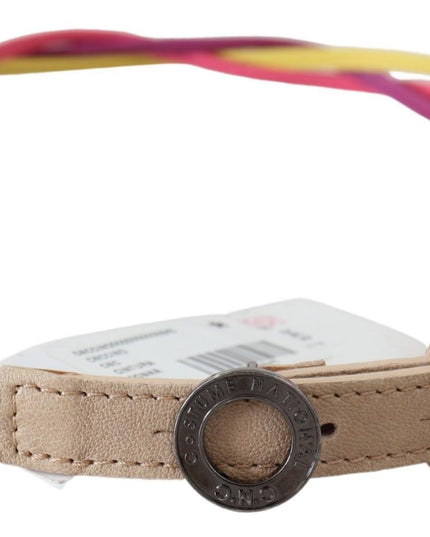 Costume National Multicolor Twisted Leather Circle Buckle Belt