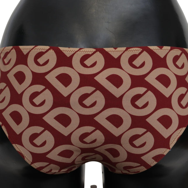 Dolce & Gabbana Multicolor DG Logo Print Bottom Beachwear Bikini Swimsuit