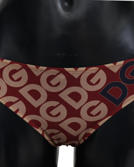 Dolce & Gabbana Multicolor DG Logo Print Bottom Beachwear Bikini Swimsuit