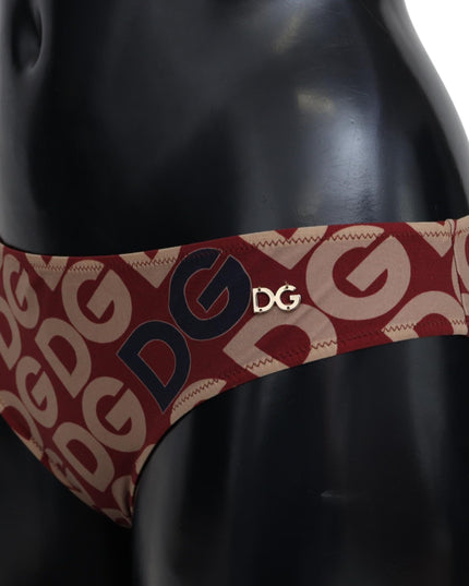 Dolce & Gabbana Multicolor DG Logo Print Bottom Beachwear Bikini Swimsuit