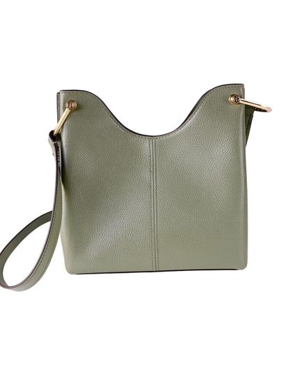 Michael Kors Joan Large Perforated Suede Leather Slouchy Messenger Handbag (Army Green)