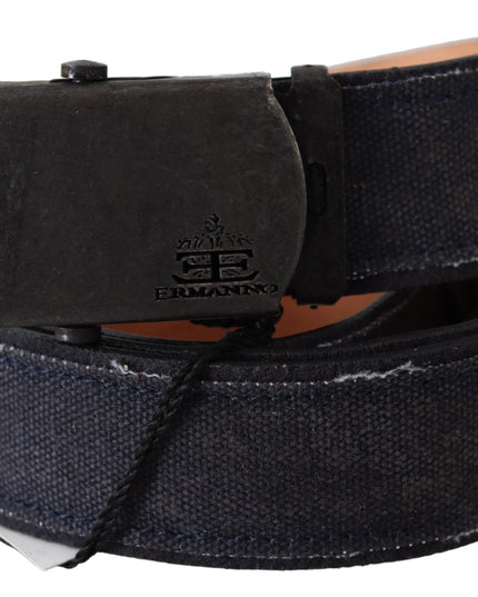 Ermanno Scervino Blue Leather Ratchet Buckle Belt