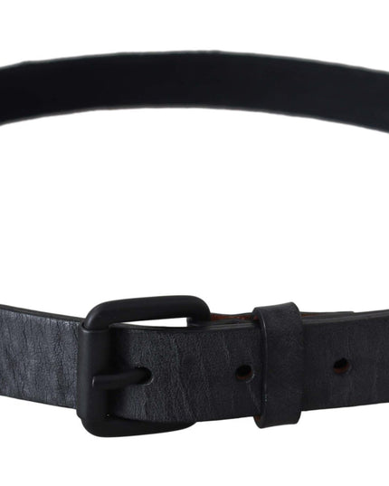Ermanno Scervino Black Leather Logo Buckle Waist