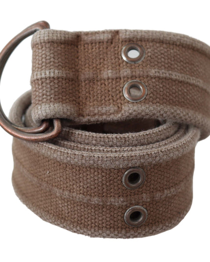 Dolce & Gabbana Beige Leather Logo Belt Sling Cintura Buckle Belt