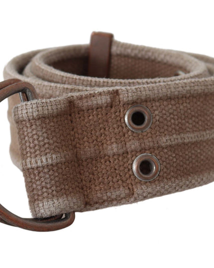 Dolce & Gabbana Beige Leather Logo Belt Sling Cintura Buckle Belt