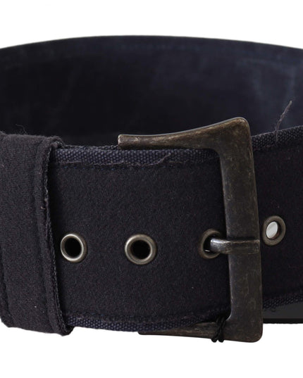 Ermanno Scervino Black Leather Wide Buckle Waist Luxury Belt