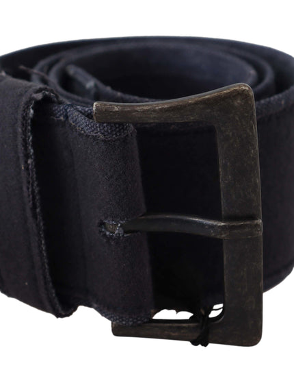 Ermanno Scervino Black Leather Wide Buckle Waist Luxury Belt