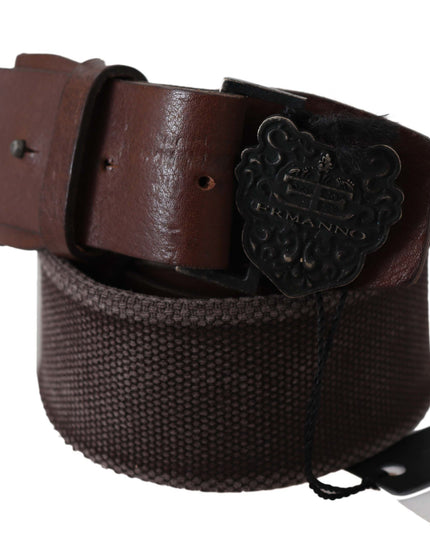 Ermanno Scervino Dark Brown Leather Wide Buckle Waist Belt