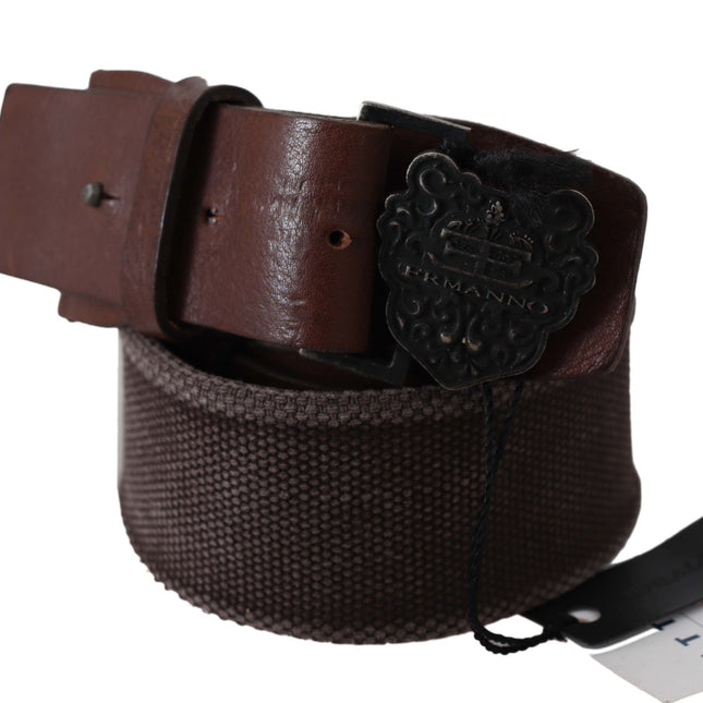 Ermanno Scervino Dark Brown Leather Wide Buckle Waist Belt