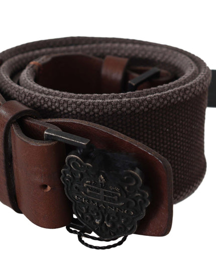 Ermanno Scervino Dark Brown Leather Wide Buckle Waist Belt
