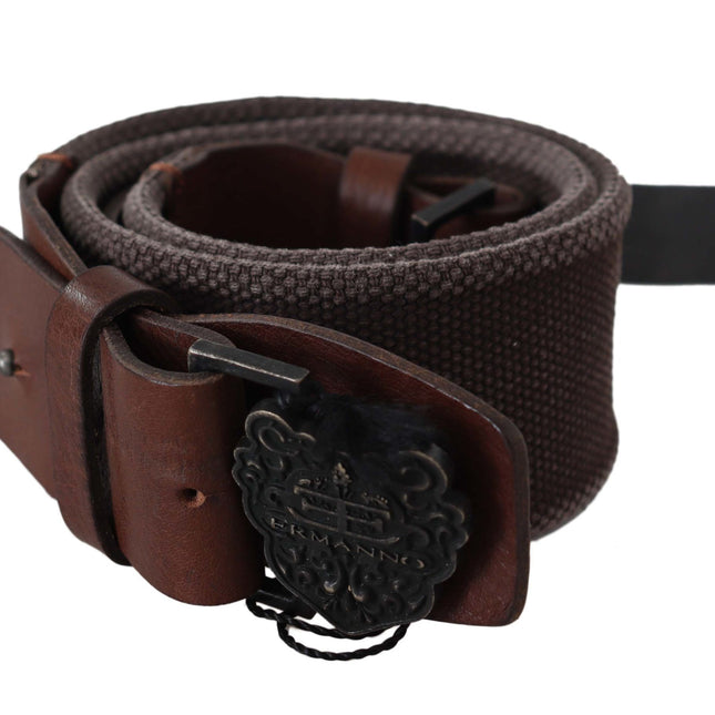 Ermanno Scervino Dark Brown Leather Wide Buckle Waist Belt