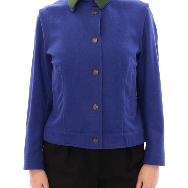 Andrea Incontri Habsburg Blue Green Wool Jacket Coat