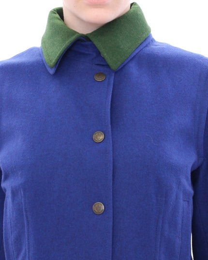 Andrea Incontri Habsburg Blue Green Wool Jacket Coat