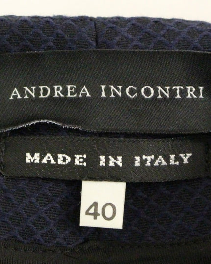 Andrea Incontri Blue Cropped Cotton Pants