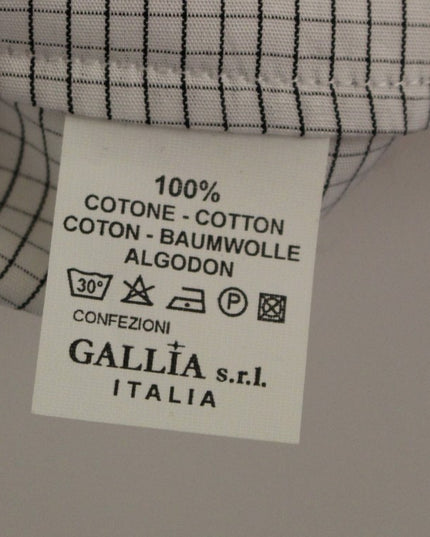 Andrea Incontri White Cotton Checkered Stretch Skirt