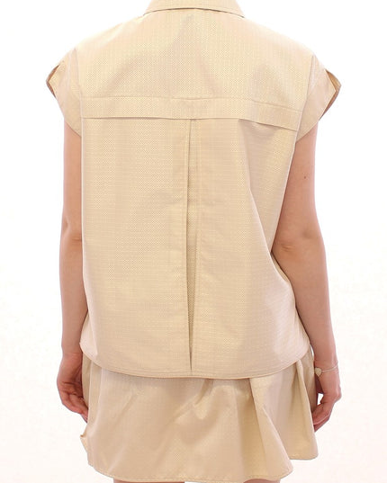 Andrea Incontri Beige Sleeveless Blouse Top