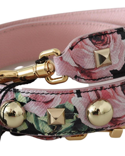 Dolce & Gabbana Pink Floral Gold Studs Bag Accessory Shoulder Strap