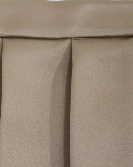 Andrea Incontri Brown Silk Solid Mini Pleated Skirt