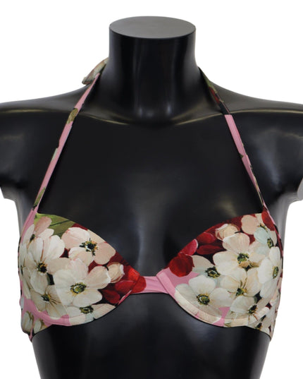 Dolce & Gabbana Multicolor Floral Swimsuit Beachwear Bikini Tops