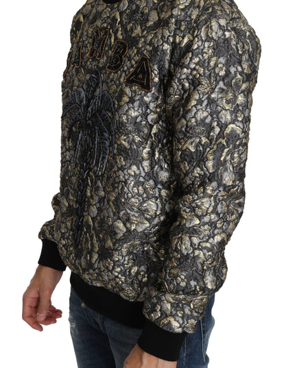 Dolce & Gabbana Multicolor SAMBA Jacquard Palmtree Pullover Sweater
