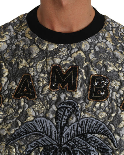 Dolce & Gabbana Multicolor SAMBA Jacquard Palmtree Pullover Sweater