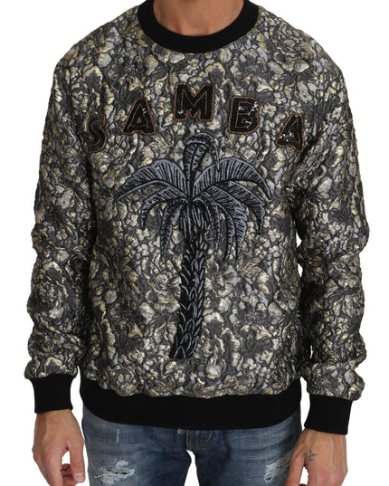 Dolce & Gabbana Multicolor SAMBA Jacquard Palmtree Pullover Sweater