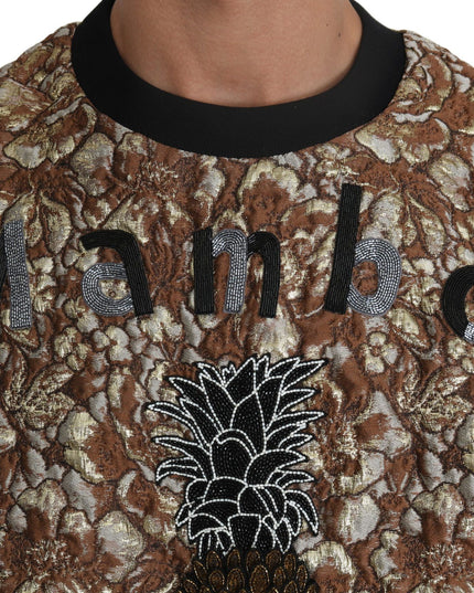 Dolce & Gabbana Multicolor MAMBO Jacquard Pineapple Pullover Sweater