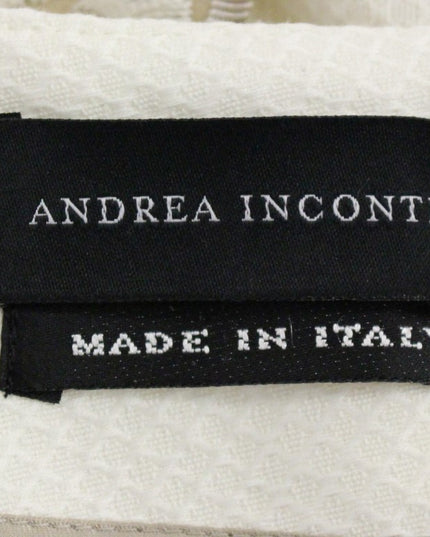 Andrea Incontri White Cotton Floral Embroidery Skirt