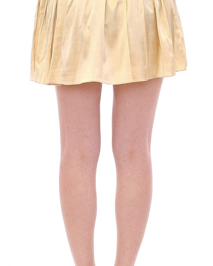 Andrea Incontri Beige Floral Embroidery Mini Skirt